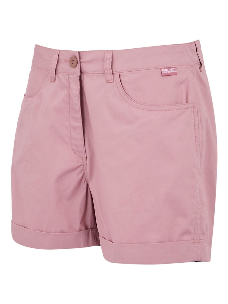 Regatta Pink Womens 100% Cotton Pemma Shorts - Image 7 of 7