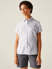 Regatta Purple Womens Travel Packaway Short Sleeve Shirt - Image 1 of 7