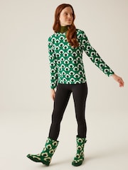 Regatta Green Womens 100% Cotton Orla Kiely Winter T-Shirt - Image 4 of 6