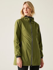 Regatta Green Womens Lioka Longer Length Waterproof Jacket - Image 1 of 9