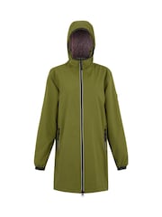 Regatta Green Womens Lioka Longer Length Waterproof Jacket - Image 7 of 9