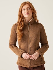 Regatta Brown Womens Razia II Full Zip Bonded Fleece - Image 1 of 7