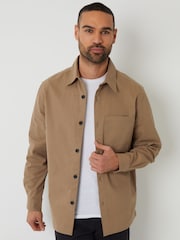 Threadbare Natural 100% Cotton Twill Shacket - Image 1 of 4