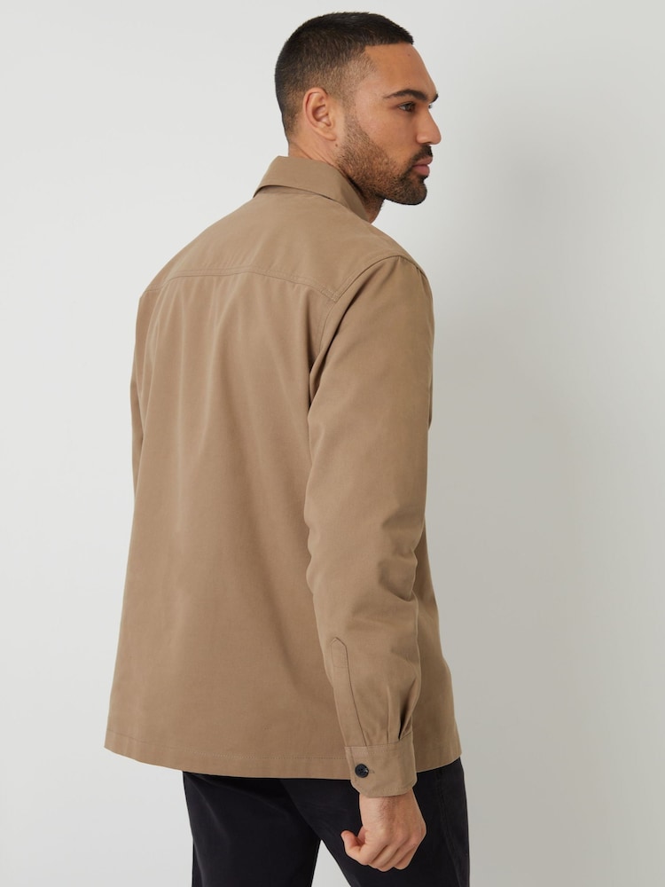 Threadbare Natural 100% Cotton Twill Shacket - Image 2 of 4