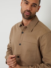 Threadbare Natural 100% Cotton Twill Shacket - Image 4 of 4