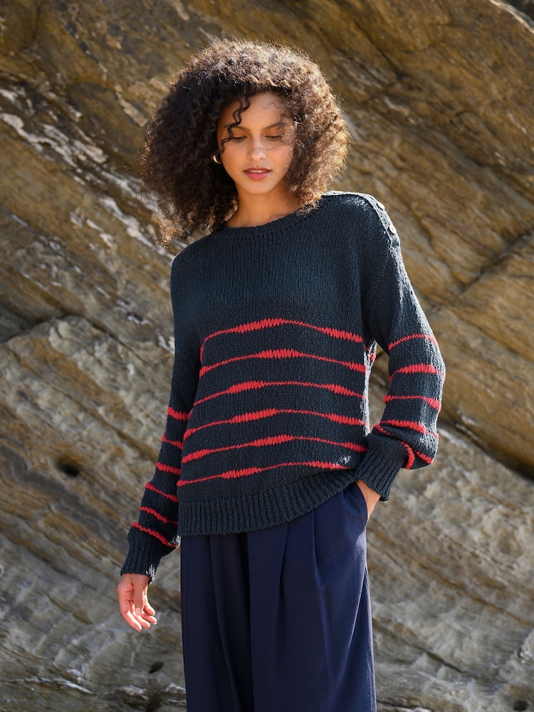 Celtic & Co. Drop Stitch Breton Linen Blend Jumper - Image 1 of 5