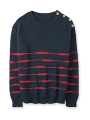Celtic & Co. Drop Stitch Breton Linen Blend Jumper - Image 2 of 5