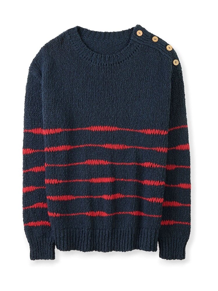 Celtic & Co. Drop Stitch Breton Linen Blend Jumper - Image 2 of 5