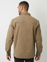 Threadbare Natural Twill Button Up 100% Cotton Shacket - Image 2 of 5