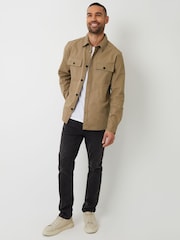 Threadbare Natural Twill Button Up 100% Cotton Shacket - Image 3 of 5