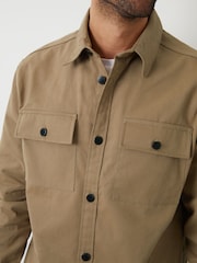 Threadbare Natural Twill Button Up 100% Cotton Shacket - Image 4 of 5