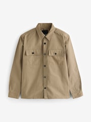 Threadbare Natural Twill Button Up 100% Cotton Shacket - Image 5 of 5