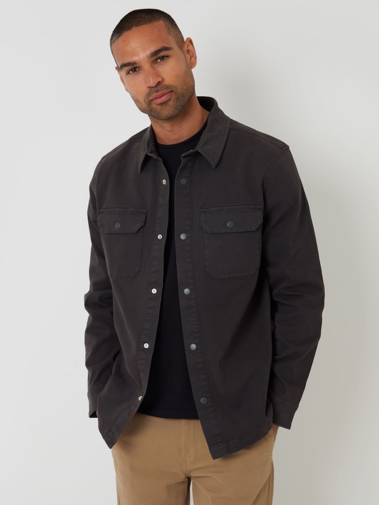 Threadbare Green Snap Fastening Shacket - Image 1 of 4 Threadbare Green Snap Fastening Shacket - Image 1 of 4