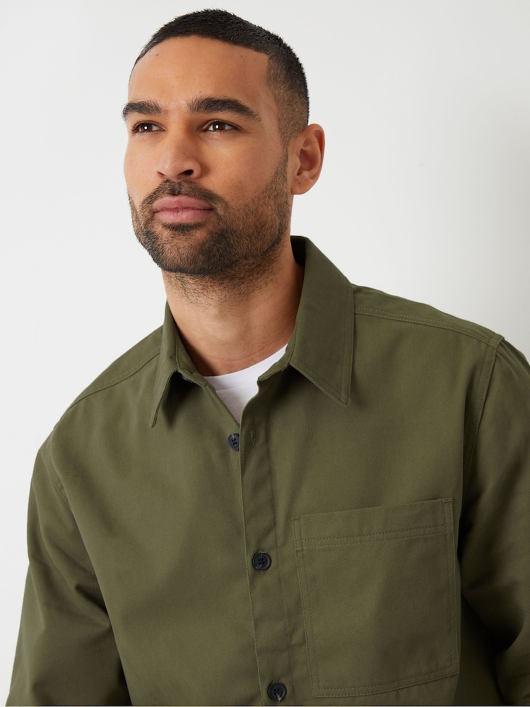 Threadbare Khaki 100% Cotton Twill Shacket - Image 4 of 4