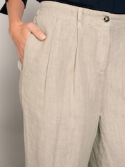 Celtic & Co. – Hose mit Barrel-Hosenbein und Faltendetail aus 100 % Leinen, Natur - Bild 3 von 3