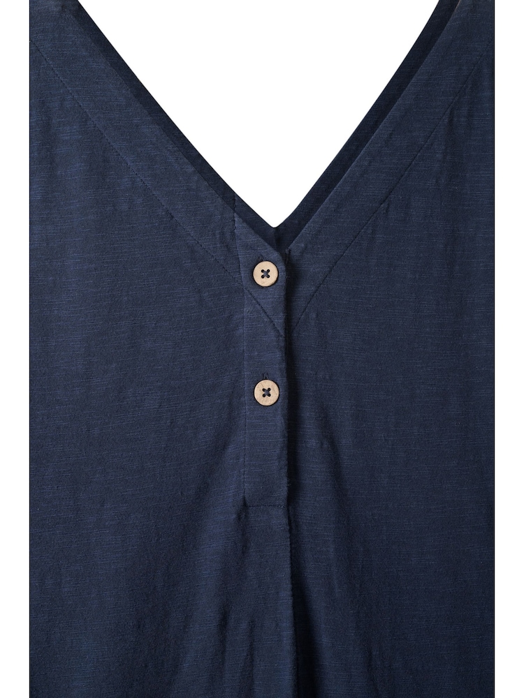 Celtic & Co. Blue Slub Jersey 100% Cotton Midi Dress - Image 3 of 5
