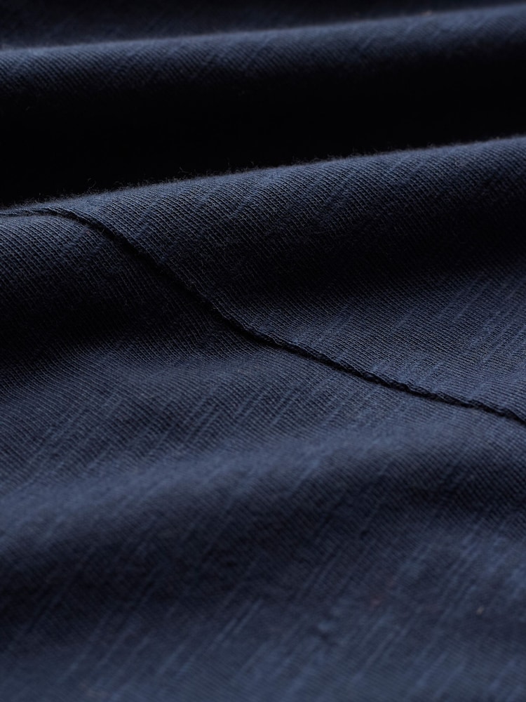 Celtic & Co. Blue Slub Jersey 100% Cotton Midi Dress - Image 4 of 5