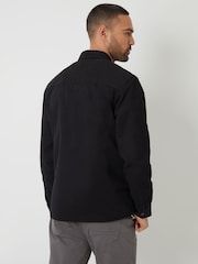 Threadbare Black 100% Cotton Twill Zip Up Shacket - Image 2 of 4