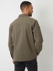 Threadbare Green 100% Cotton Twill Zip Up Shacket - Image 2 of 4