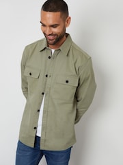 Threadbare Sage Twill Button Up 100% Cotton Shacket - Image 5 of 5