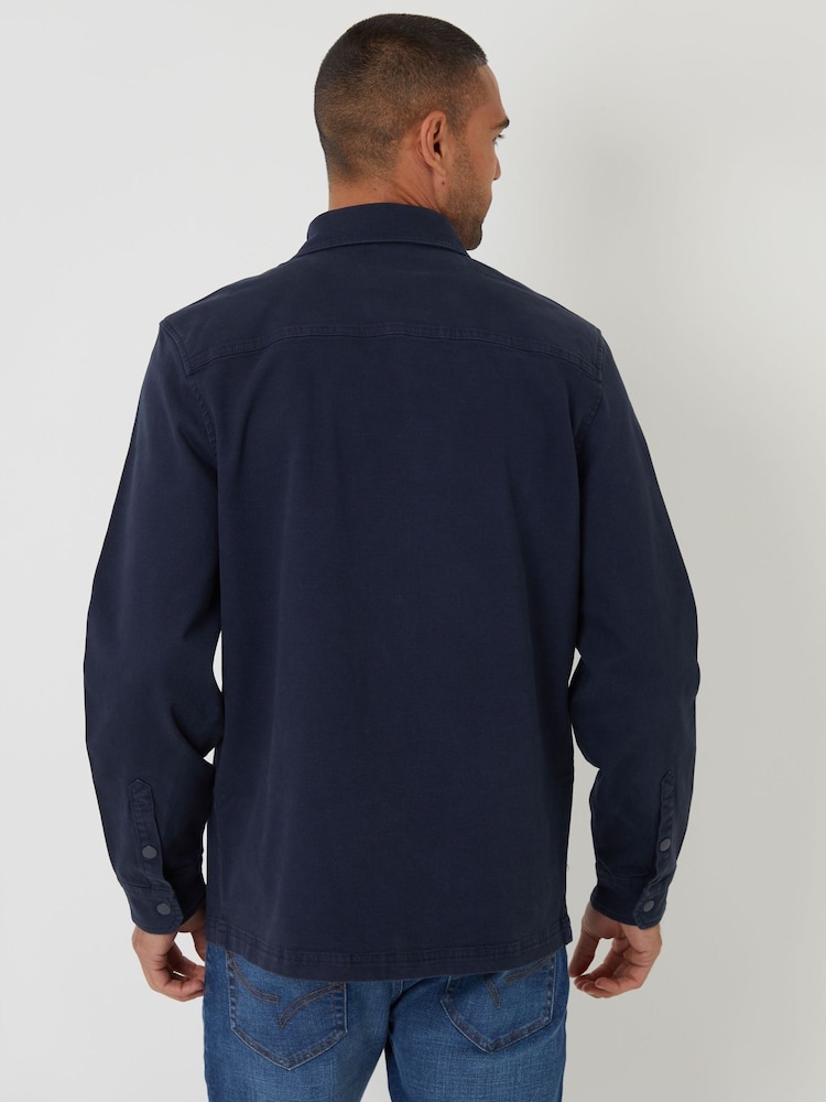 Threadbare Blue Snap Fastening Shacket - Image 2 of 4 Threadbare Blue Snap Fastening Shacket - Image 2 of 4