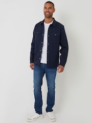 Threadbare Blue Snap Fastening Shacket - Image 3 of 4