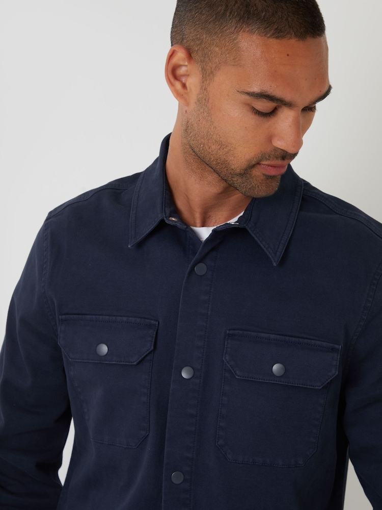 Threadbare Blue Snap Fastening Shacket - Image 4 of 4 Threadbare Blue Snap Fastening Shacket - Image 4 of 4