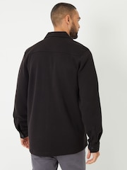 Threadbare Black Pique Popper Fastening Shacket - Image 2 of 5