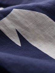 Celtic & Co. Blue Detail Sq Neck Midi 100% Linen Dress - Image 3 of 4