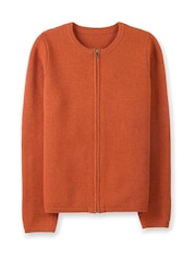 Celtic & Co. Orange Zip Through Knitted Jacket - Image 2 of 5