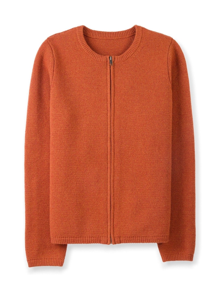Celtic & Co. Orange Zip Through Knitted Jacket - Image 2 of 5