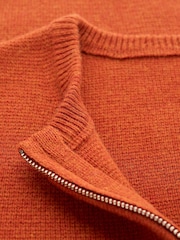 Celtic & Co. Orange Zip Through Knitted Jacket - Image 4 of 5