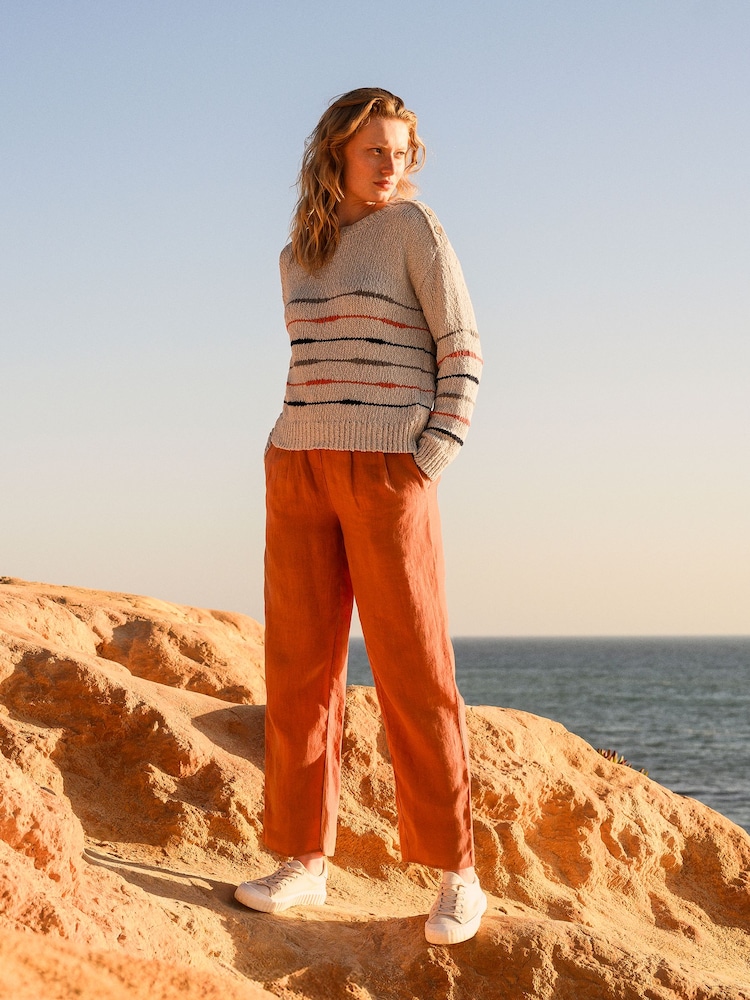 Celtic & Co. Drop Stitch Breton Linen Blend Jumper - Image 1 of 6