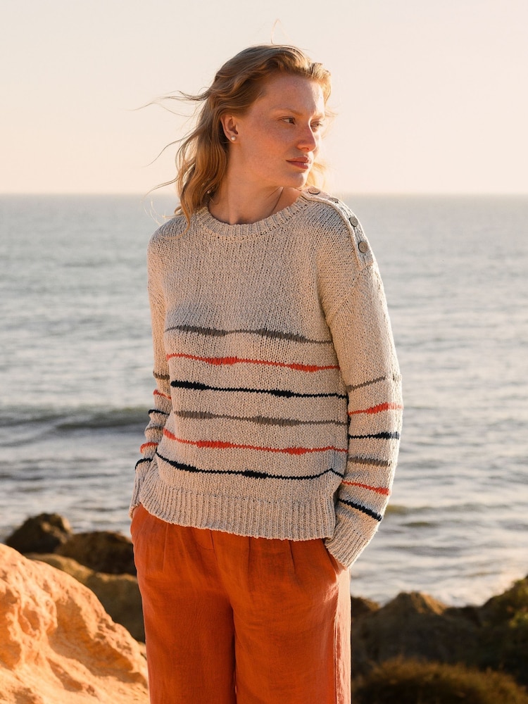 Celtic & Co. Drop Stitch Breton Linen Blend Jumper - Image 2 of 6