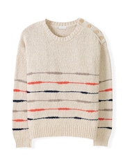 Celtic & Co. Drop Stitch Breton Linen Blend Jumper - Image 3 of 6