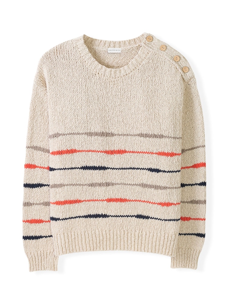 Celtic & Co. Drop Stitch Breton Linen Blend Jumper - Image 3 of 6