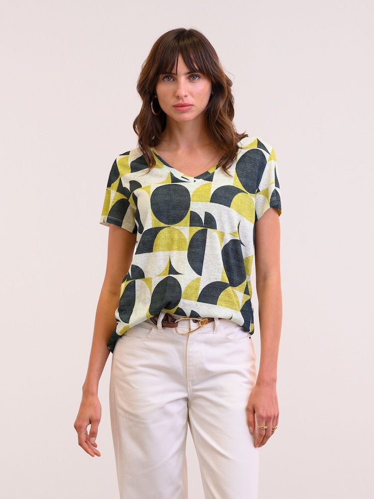Celtic & Co. V-Neck Linen Blend T-Shirt - Image 1 of 5