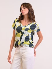 Celtic & Co. V-Neck Linen Blend T-Shirt - Image 2 of 5