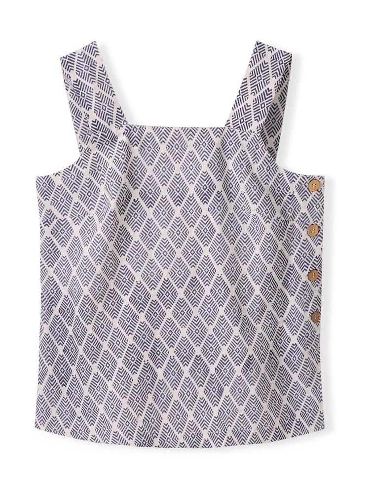 Celtic & Co. Blue Square Neck Linen Top - Image 1 of 3