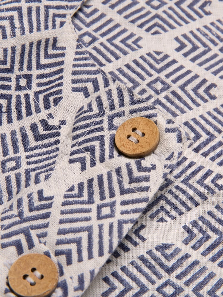 Celtic & Co. Blue Square Neck Linen Top - Image 2 of 3