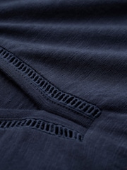 Celtic & Co. Blue Slub Jersey Trim Detail Polo 100% Cotton Top - Imagen 4 de 4