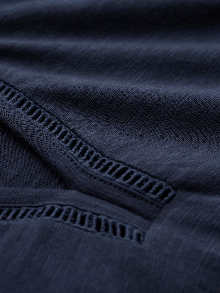 Celtic & Co. Blue Slub Jersey Trim Detail Polo 100% Cotton Top - Imagen 4 de 4