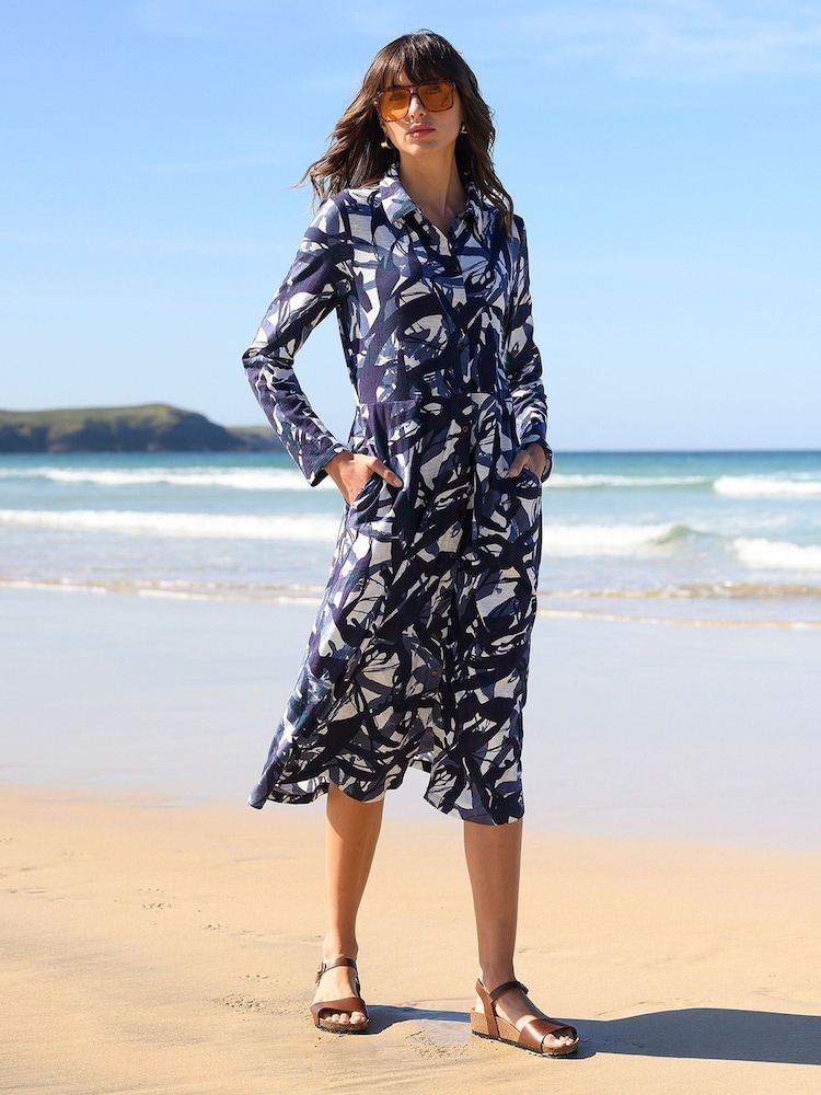 Celtic & Co. Slub 100% Cotton Jersey Shirt Dress - Image 1 of 4