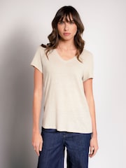 Celtic & Co. V-Neck Linen Blend T-Shirt - Image 1 of 3