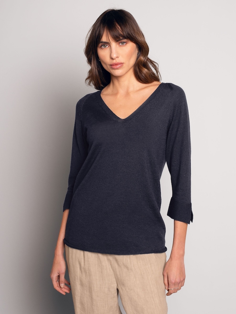 Celtic & Co. Fine Knit Merino V-Neck Jumper - Image 2 of 8