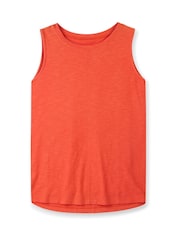 Celtic & Co. Orange Slub Jsy Pleat Back 100% Cotton Tank - Image 4 of 5