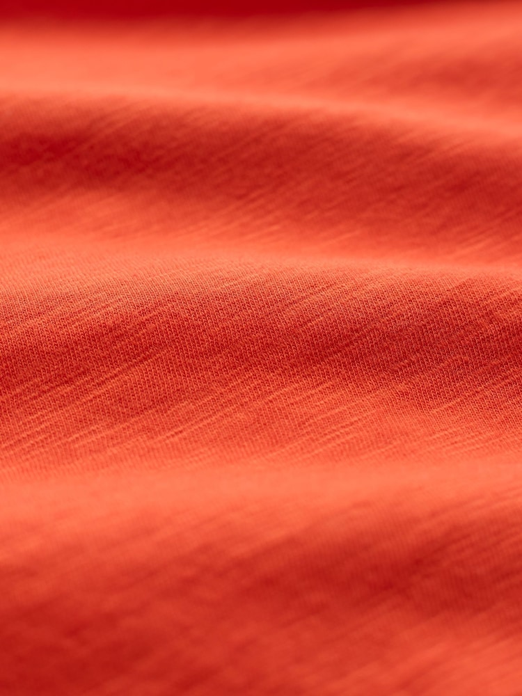 Celtic & Co. Orange Slub Jsy Pleat Back 100% Cotton Tank - Image 5 of 5