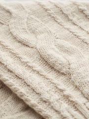 Celtic & Co. Cable Linen Blend Crew Neck Cardigan - Image 6 of 6