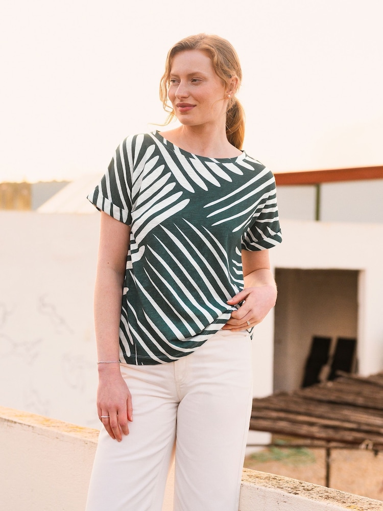 Зеленый - Celtic & Co.Slub 100% Cotton T-Shirt - Image 1 of 4