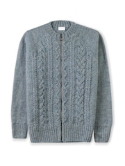 Celtic & Co. British Wool Cable Zip Cardigan - Image 2 of 6